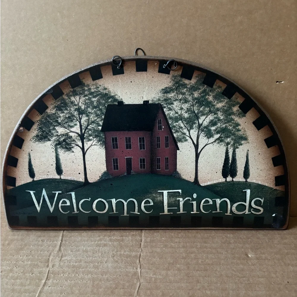 (4) Vintage Primitive Art Wall Pieces - Picture 2 of 5